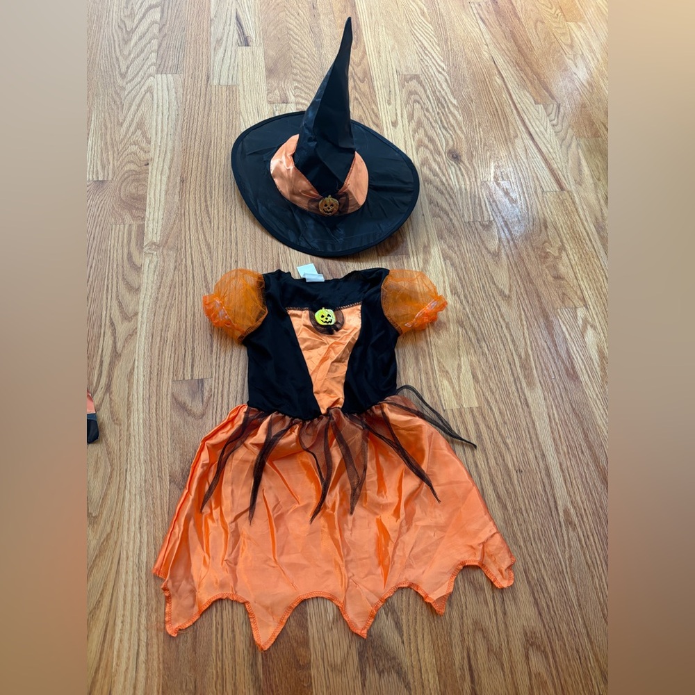 Orange and Black Witch Costume for Kids